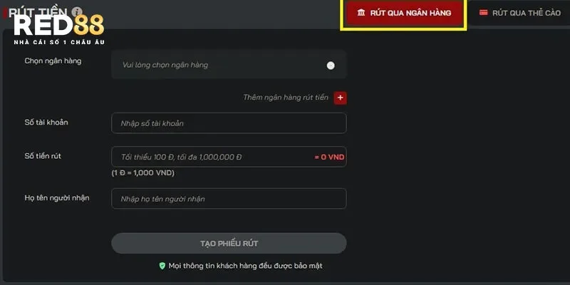 Rút Tiền Red88 – Hướng Dẫn Thực Hiện 3 Phương Thức Phổ Biến
